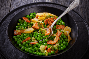 Recette Petit pois aux lardons